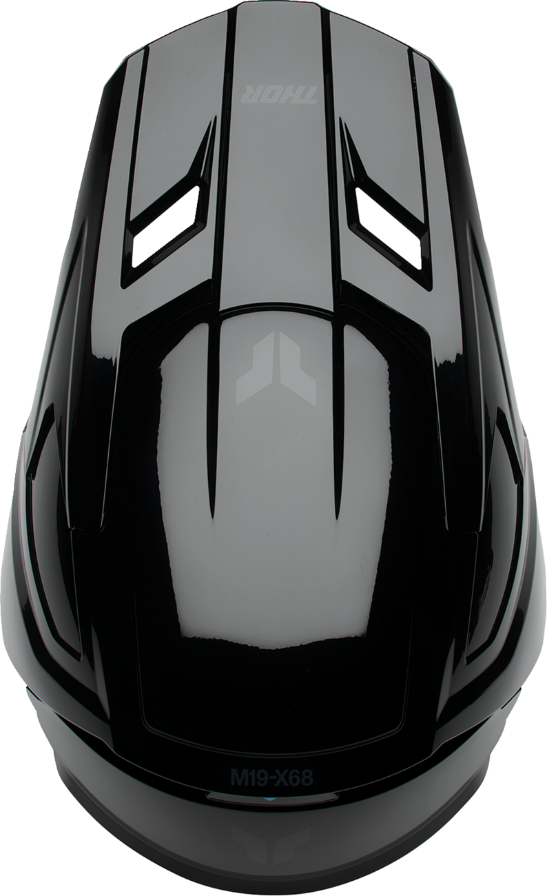 THOR Youth Fleet Helmet Blackout Large 0111-1755 – Durable Gloss Black Youth Helmet with Impact Protection and Ventilation