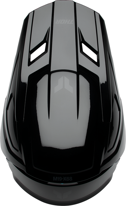 THOR Youth Fleet Helmet Blackout Large 0111-1755 – Durable Gloss Black Youth Helmet with Impact Protection and Ventilation