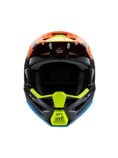 Alpinestars S-M3 Youth Moto Helmet (Black/Orange/Yellow Fluo, Youth Medium)