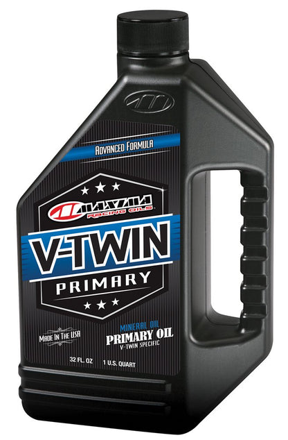 Maxima Racing Oils 40-04901-2PK V-Twin Mineral Primary Oil 32 oz Bottle, 2-Pack