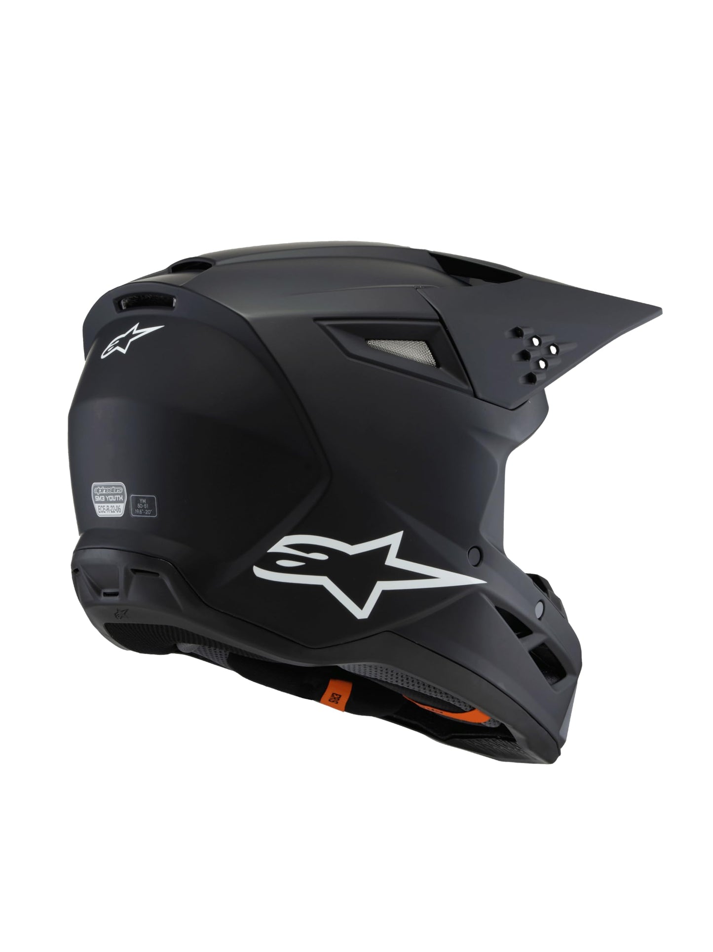 Alpinestars S-M3 Youth Moto Helmet (Black Matte, Youth Medium)