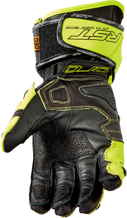 RST Pro Series GP D3O Gloves Black and Fluo Yellow Leather Large