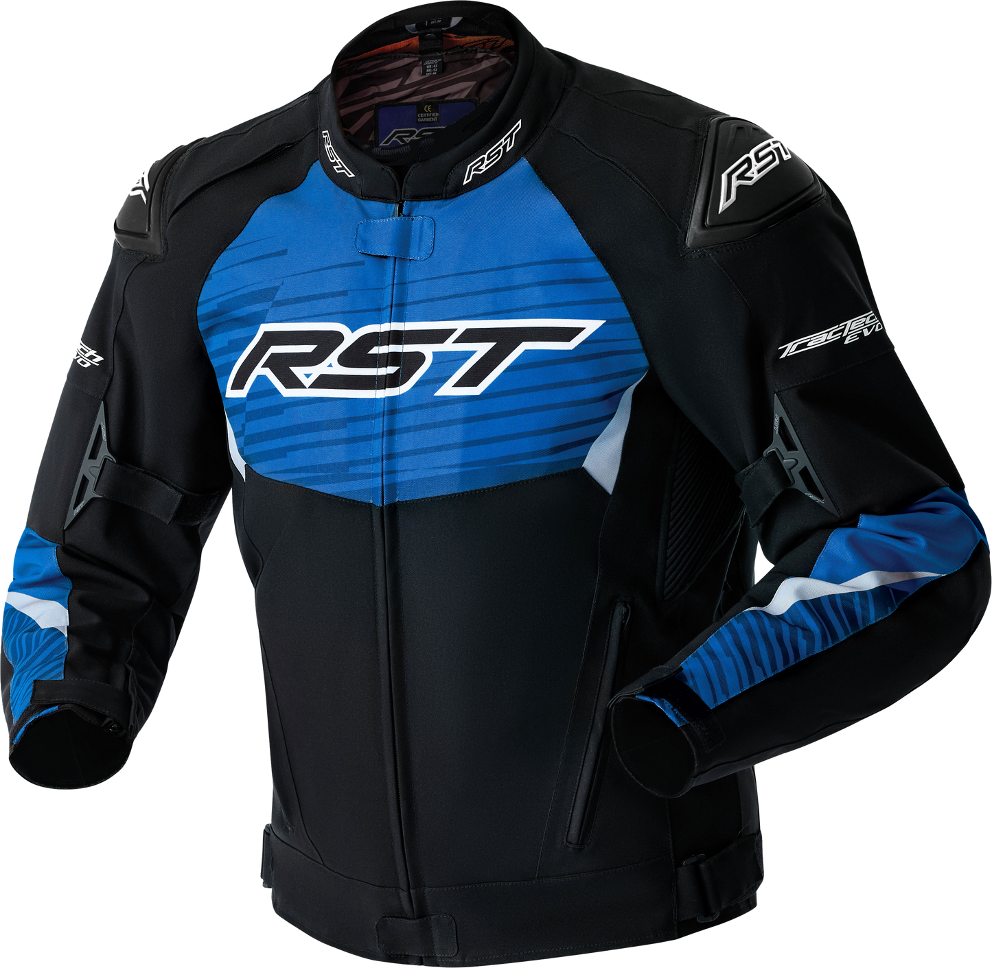 RST Tractech Evo D3o Textile Motorcycle Jacket Black/Blue - Medium (Part #103640BLU-42)