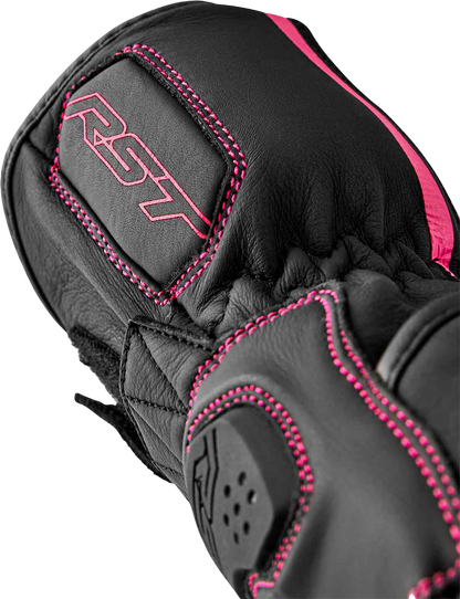 RST Women’s S1 Leather Glove Black and Pink, Large - Part Number 103653PNK-08