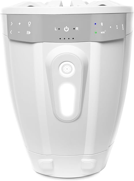 Ecoxgear Extreme Tower 8"-2Amp Speakers 2-Speakers+2 Batteries White
