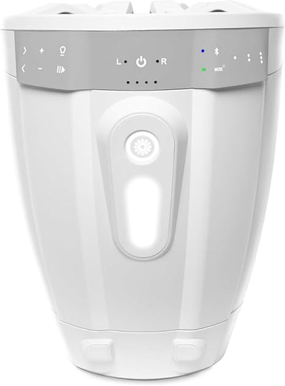 Ecoxgear Extreme Tower 8"-2Amp Speakers 2-Speakers+2 Batteries White