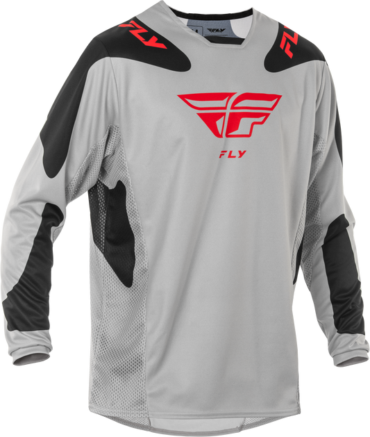 Fly Racing Kinetic Sym Jersey Light Grey/Red/Black Small