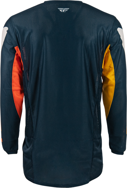 Fly Racing Kinetic Mesh Jersey Navy/Orange Sm - Breathable Motocross Gear