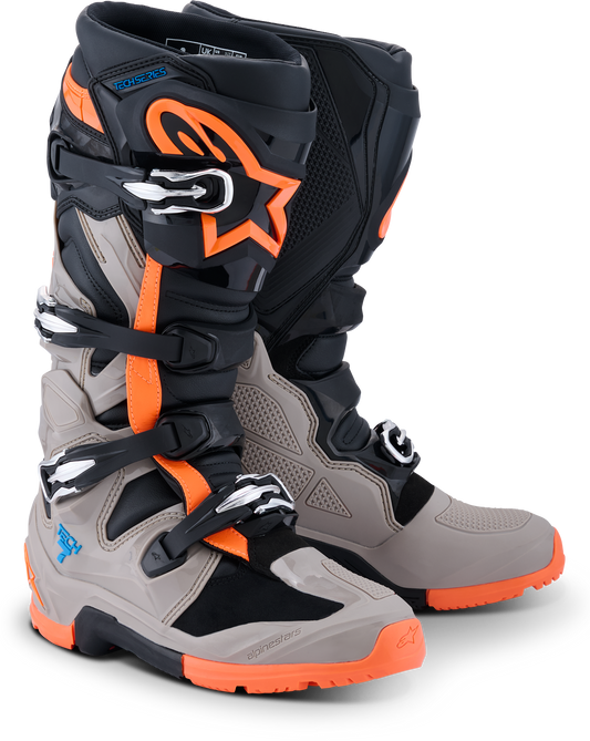 ALPINESTARS TECH 7 ENDURO BLK/WARM GRY/ORANGE FLUO 9