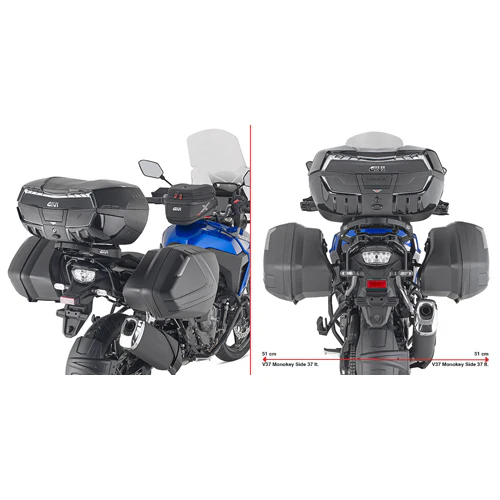 GIVI PLX3125 Monokey Side Case Hardware for V35/V37 Suzuki – Heavy-Duty Off-Road Support