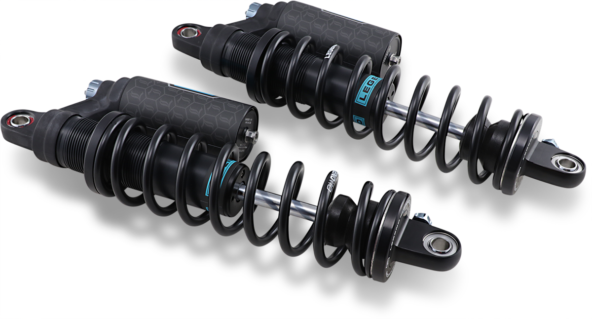 Legend Suspension Revo ARC Piggyback Shocks - 14 Inch - Black for Harley-Davidson Dyna 1999-2017 - Part 1310-1892