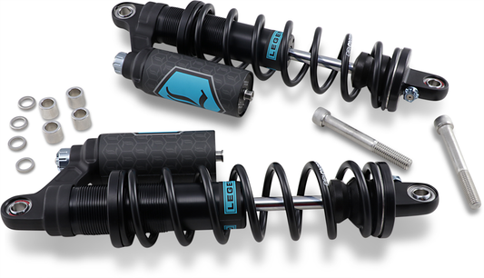 Legend Suspension Revo ARC Piggyback Shocks for Harley-Davidson Dyna 1999-2017, 14-Inch Heavy Duty Black Part 1310-1893