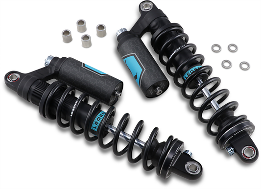 Legend Suspension Revo ARC Piggyback Shocks for Harley-Davidson Sportster 2004-2022, 14-inch, Black