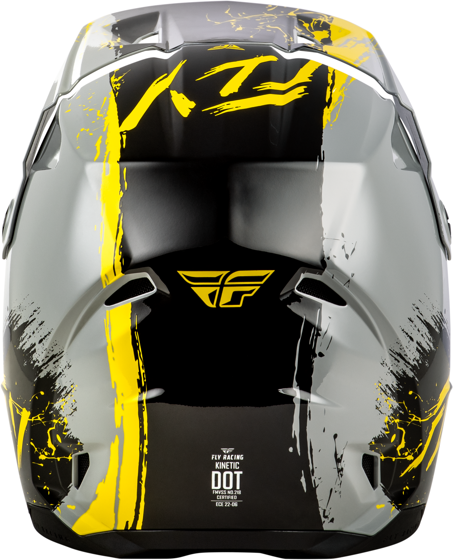 FLY RACING YOUTH KINETIC DRIP HELMET GREY/BLACK/YELLOW YS'YS