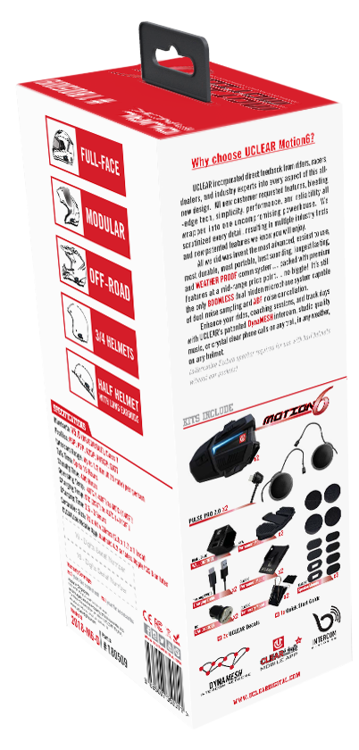 Uclear Motion 6 Dual Motorcycle Bluetooth Communication System by UCLEAR Part 180509