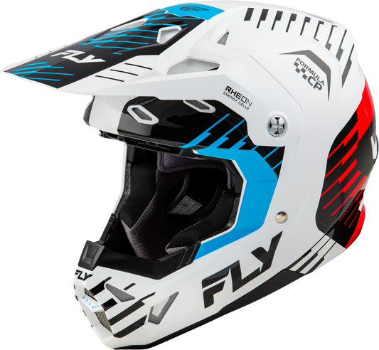 FLY RACING YOUTH FORMULA CP SLICE HELMET WHITE/RED/CYAN YL'YL