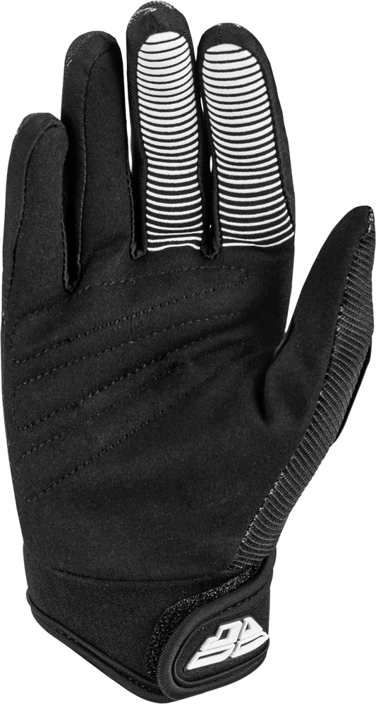 FLY RACING YOUTH F-16 GLOVES BLACK/WHITE Y2XS'XS
