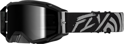Fly Racing Zone Elite Goggle Grey/Black with Black Mirror and Smoke Lens – Model 37-5516