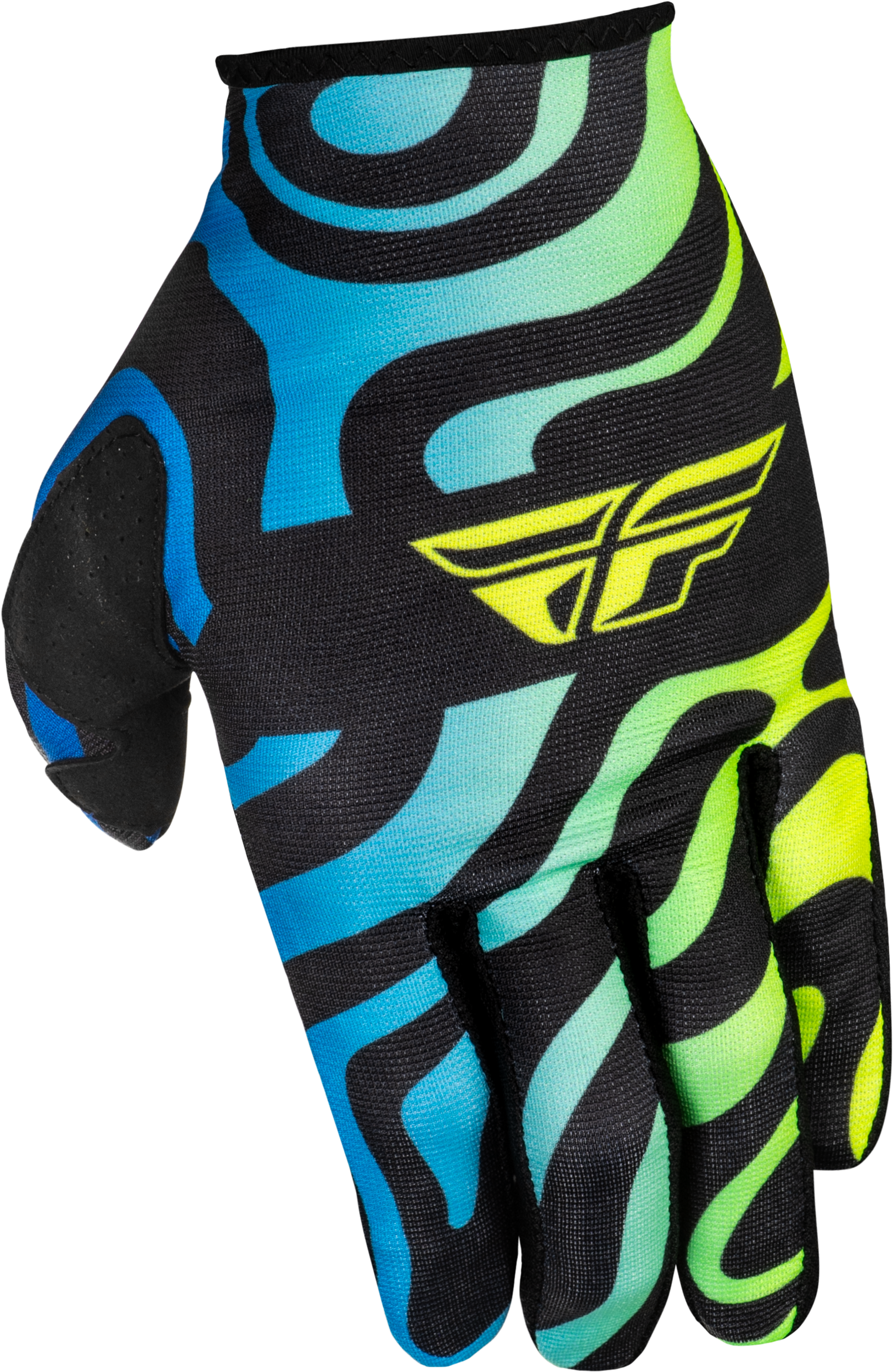 Fly Racing Lite Zen Gloves Black/Blue/Hi Vis 2X - Lightweight Race Gloves with Touch Screen Compatibility