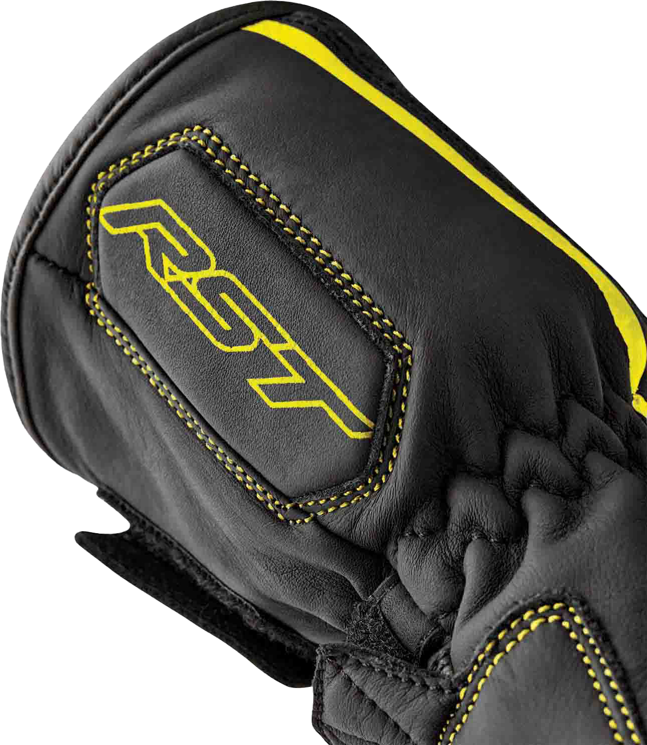 RST S1 Leather Gloves Black and Fluorescent Yellow - Small