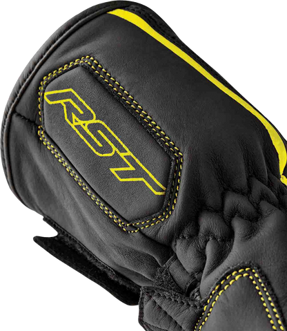 RST S1 Leather Gloves Black and Fluorescent Yellow - Small