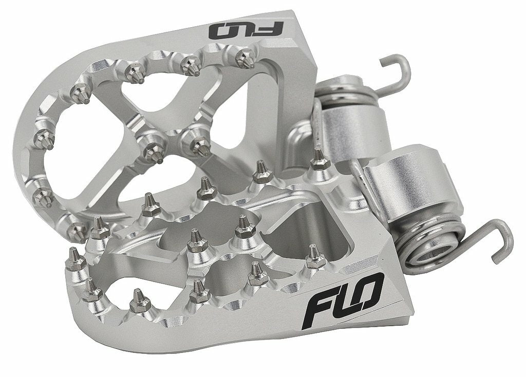 FLO Motorsports Flo Footpeg Low Silver 12mm Down for Husqvarna and KTM Models