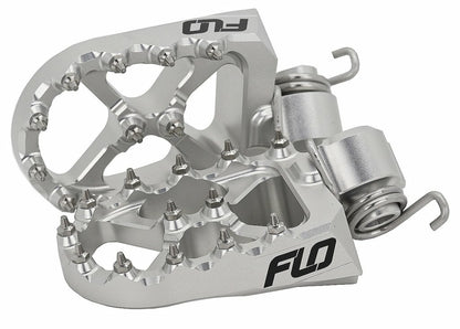 FLO Motorsports Flo Footpeg Low Silver 12mm Down for Husqvarna and KTM Models