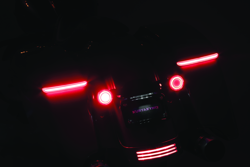 Kuryakyn Tracer LED Rear Turn Signal Inserts with Red/Red Smoke Lens for Harley Davidson Models
