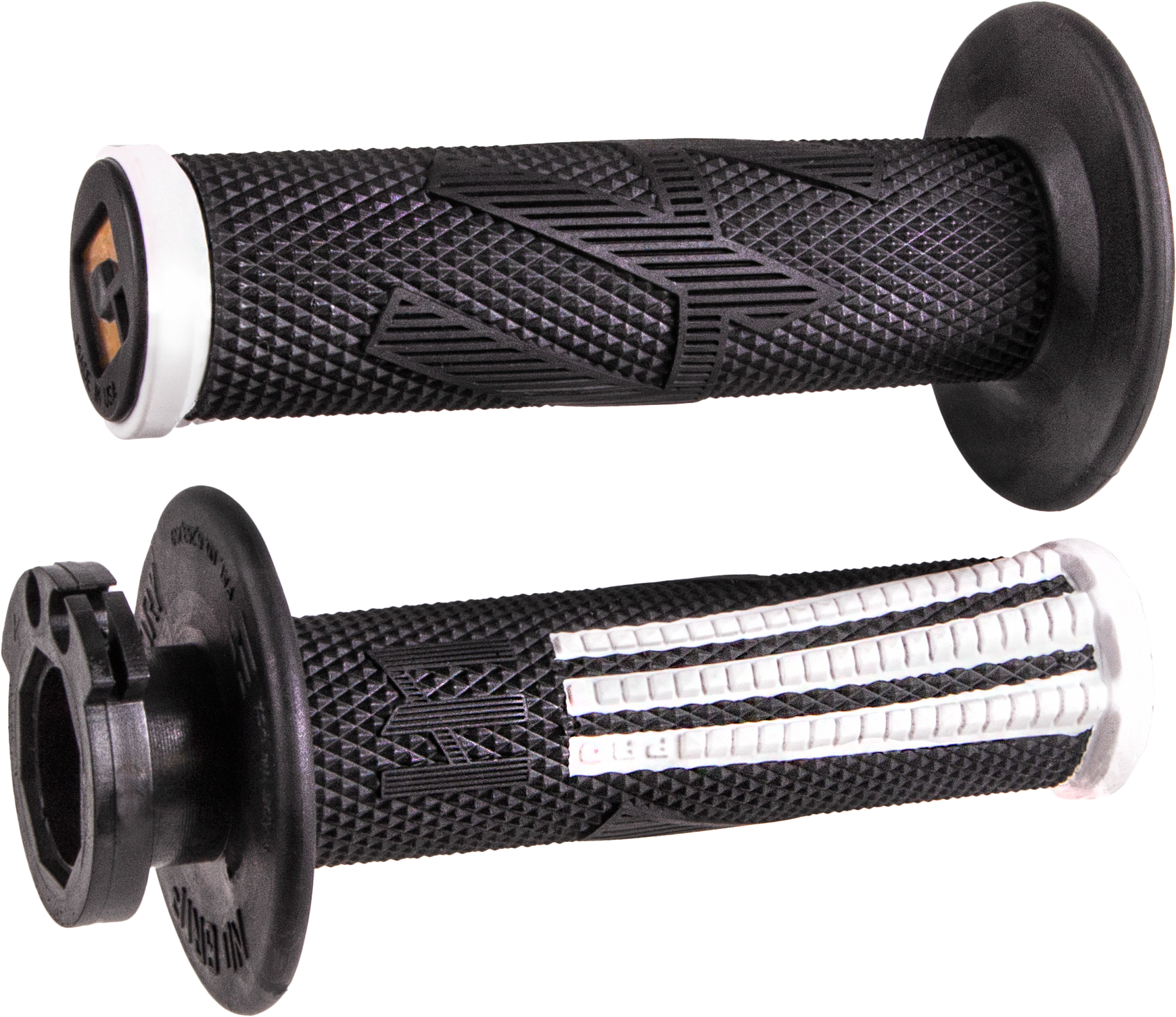 ODI Emig2 Pro V2 Lock-On Grip Black/White – Signature MX Handlebar Grip with Soft Compound and Aluminum Reinforced Ends