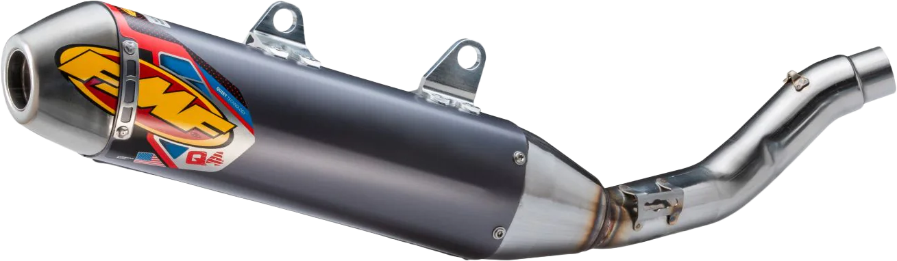 FMF Q4 Hex Muffler Duc - Part Number 045712 with Sound-Absorbing Technology and U.S. Forestry Approval