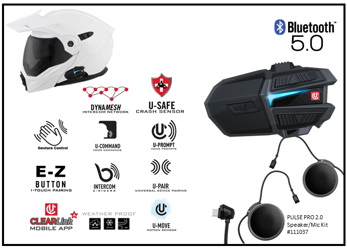 Uclear Motion Infinity Single by UCLEAR – Advanced Motorcycle Helmet Communications System with 1.2 Km Range