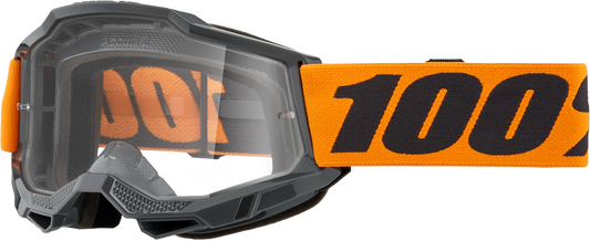 100-Percent Strata 2 Goggle Neon Orange Clear Lens - Premium Performance Riding Eye Wear