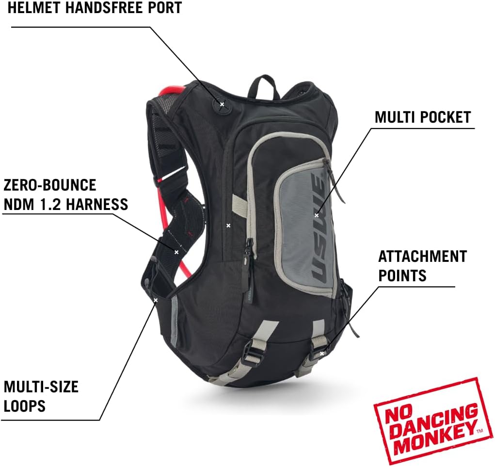 USWE Outlander Hydration Pack Back Pack Black/Carbon