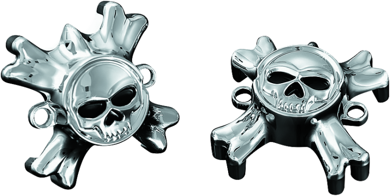 Kuryakyn Replacement Zombie Grip Emblems with Throttle Boss - Chrome Finish