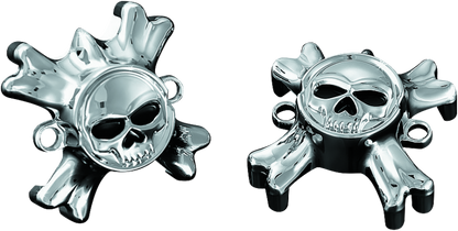 Kuryakyn Replacement Zombie Grip Emblems with Throttle Boss - Chrome Finish