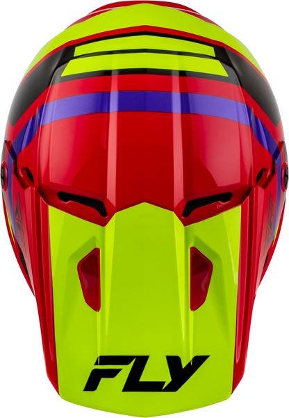 Youth Kinetic Scrap Helmet Red/Hi Vis/Purple/Black Yl