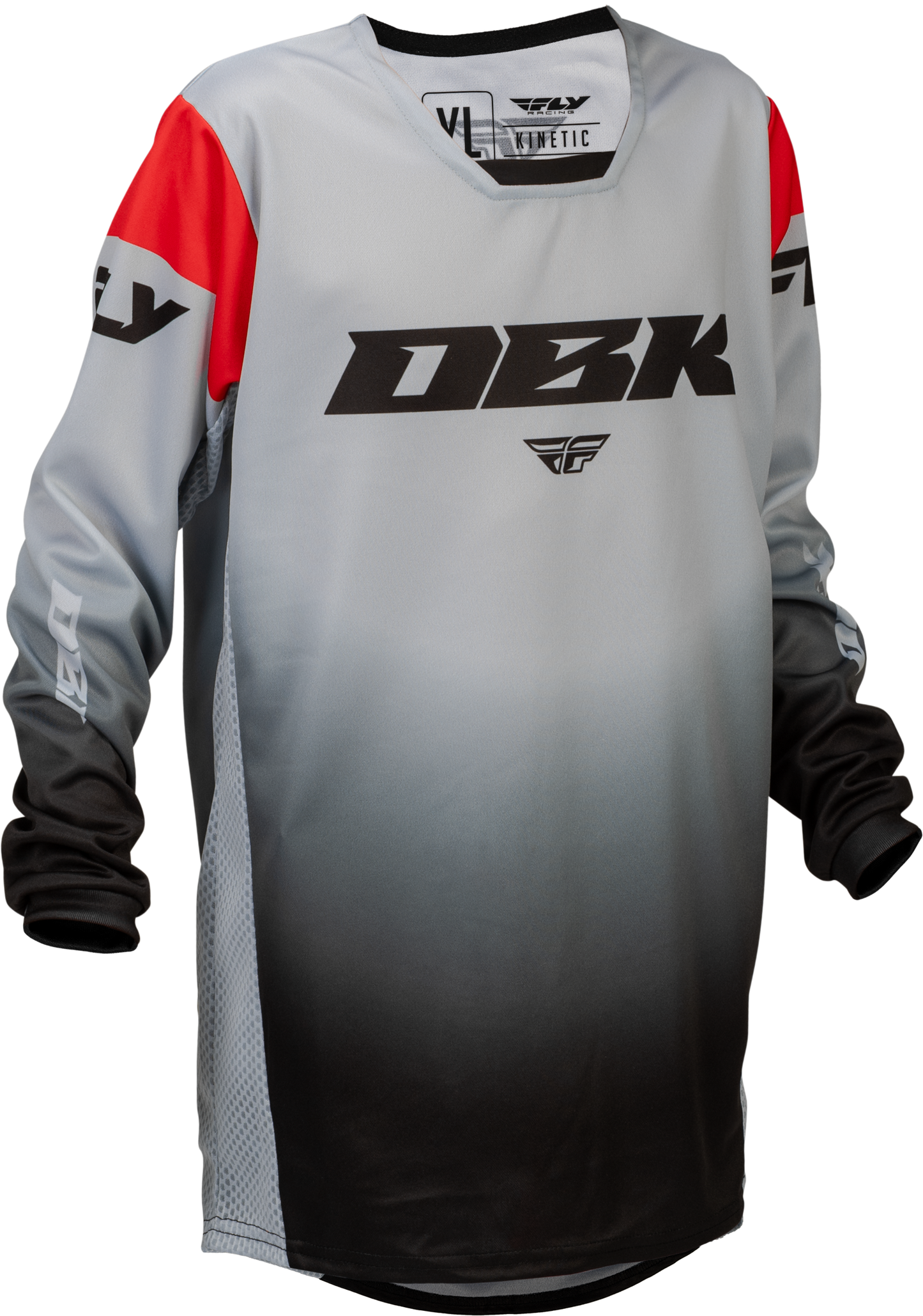 FLY RACING YOUTH KINETIC DBK JERSEY GREY/BLACK/RED YXL'YXL