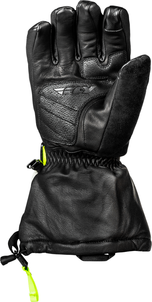 Fly Racing Glacier Gloves Black/Grey/Hi Vis Medium with Hydraguard Weatherproof Technology