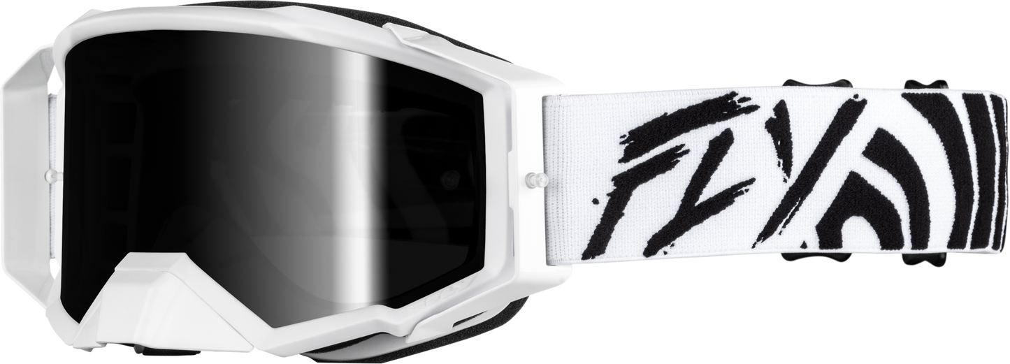 Fly Racing Zone Elite Goggle Black/White with Black Mirror and Smoke Lens