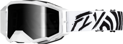 Fly Racing Zone Elite Goggle Black/White with Black Mirror and Smoke Lens