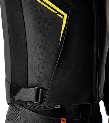 RST S1 D3o Leather Jacket Black/Grey/Fluorescent Yellow Small - Durable Motorcycle Gear