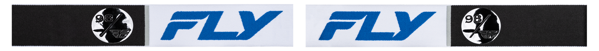 Fly Racing Zone Elite Snow Goggle in White and Blue with Dark Blue Mirror and Plated Smoke Lens