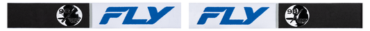Fly Racing Zone Elite Snow Goggle in White and Blue with Dark Blue Mirror and Plated Smoke Lens