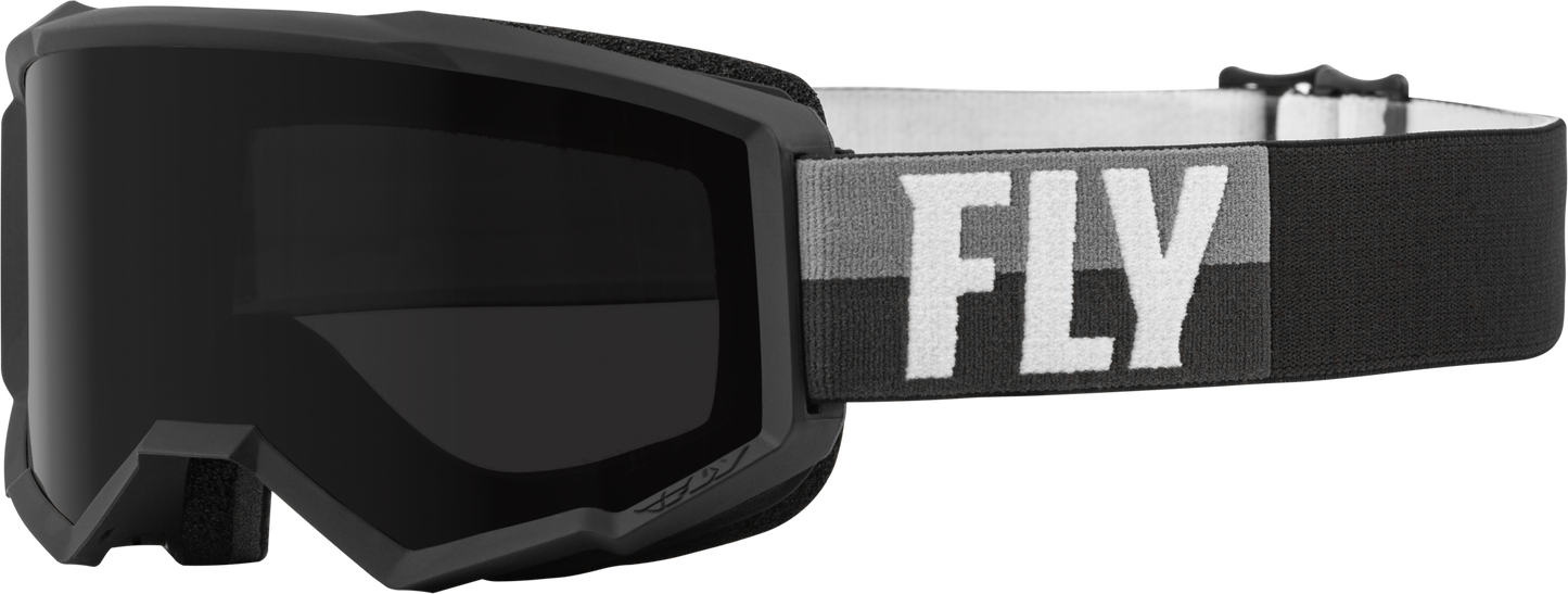Fly Racing Zone W/C Goggle Black/White with Dark Smoke Hydrophobic Lens - Part 37-51672