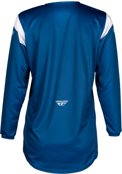 Fly Racing Youth Kinetic Stoke Jersey Navy/White YXL - Performance Motocross Jersey for Kids