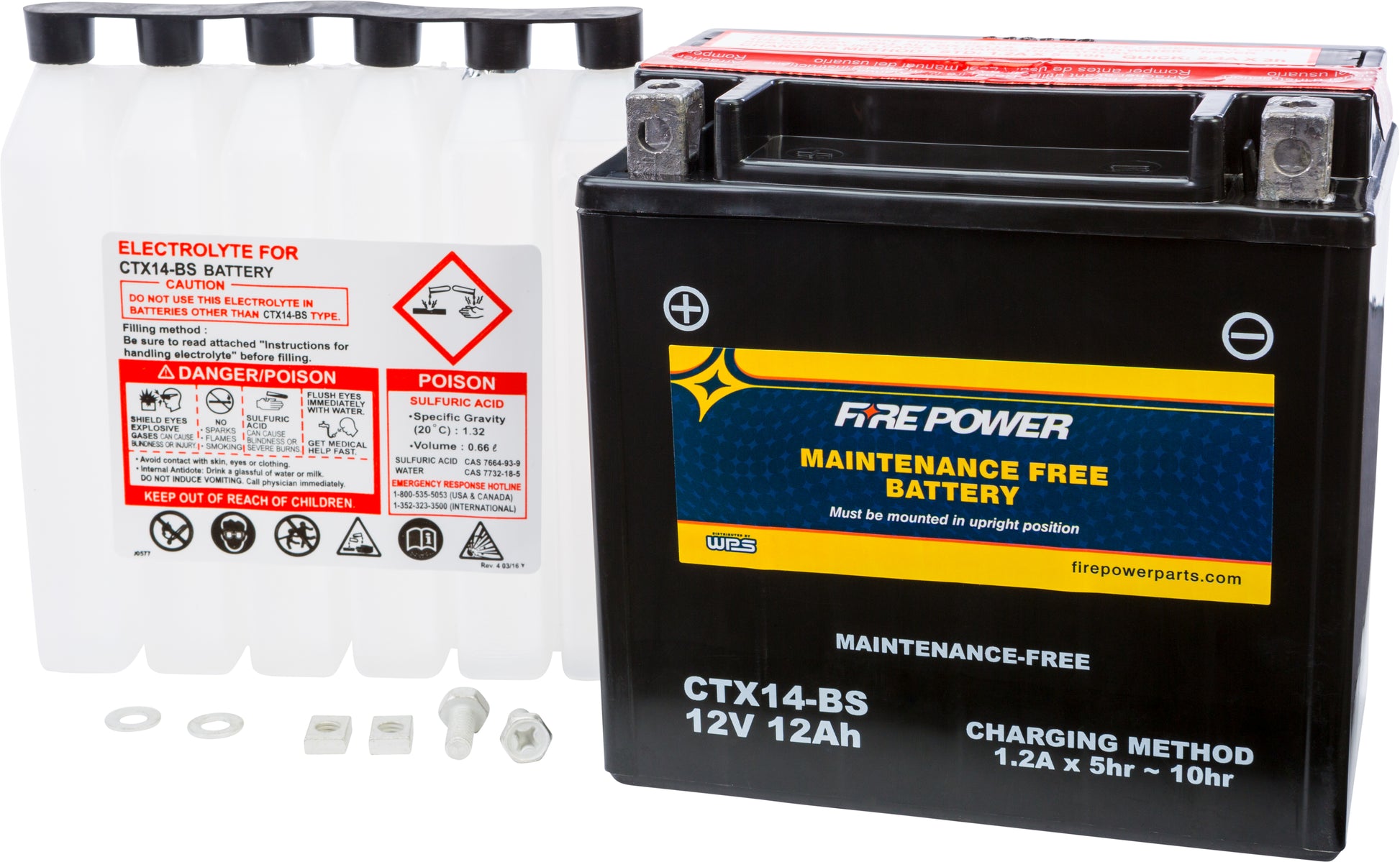 Fire Power CTX14-BS Maintenance Free Sealed Motorcycle and ATV Battery