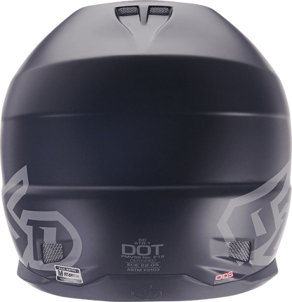 6D Helmets ATR-1 Matte Black Helmet - XS (Part No. 10-3704) - Kelly Motorsports
