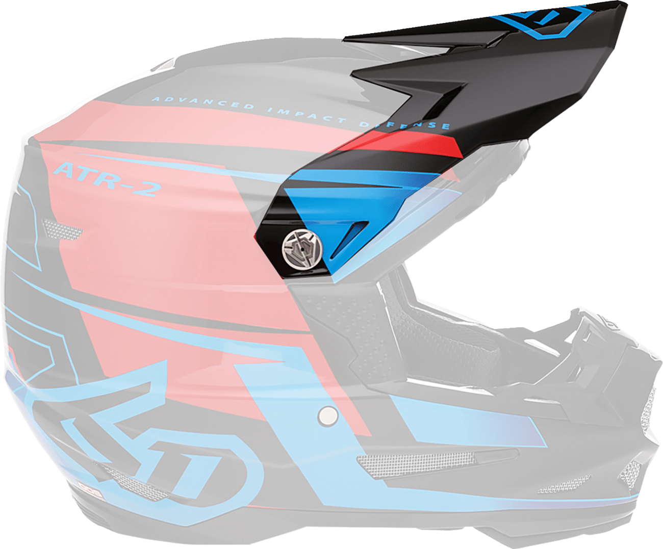 6D Helmets ATR-2 Visor - Mach Black/Red/Blue (Part 72-6117) - Kelly Motorsports