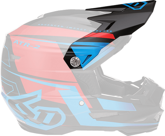 6D Helmets ATR-2 Visor - Mach Black/Red/Blue (Part 72-6117) - Kelly Motorsports