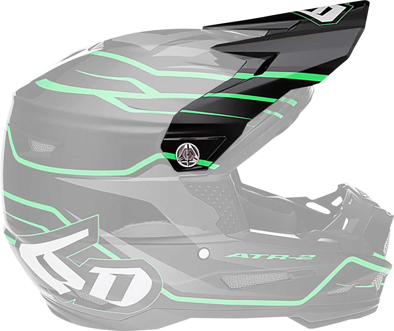 6D Helmets ATR-2 Visor - Phase Black Green by 6D Helmets Part 72-6101 - Kelly Motorsports